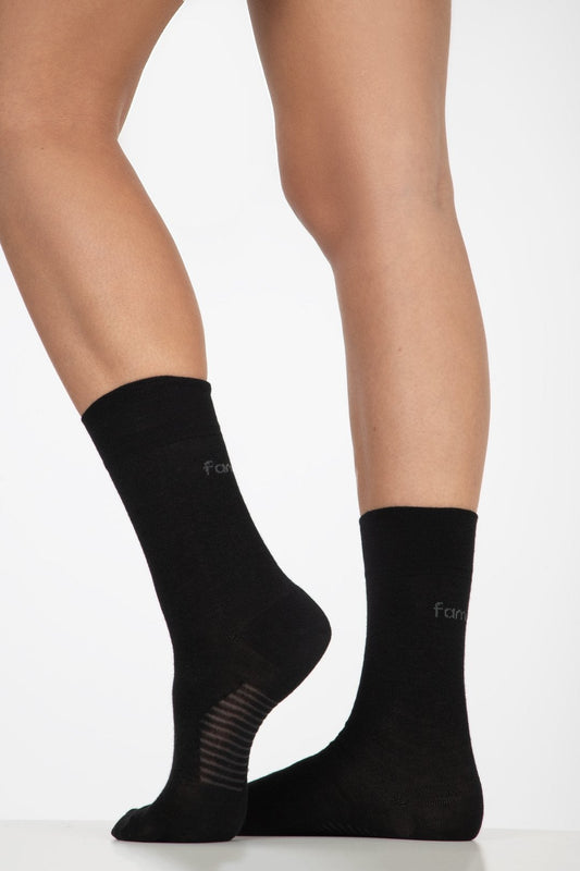 2-Pack Svarte Wool Knit Sokker - sokker for dame - Rosa - Famme